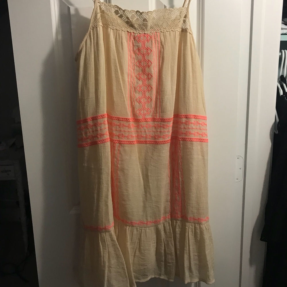 Embroidered slip dress
